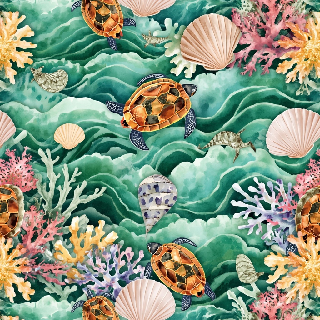沖縄風パターン・デジタルペーパーパック | イラストパターン | 印刷用スクラップブック背景 | Canva用ダウンロード素材 | 全8枚 シームレス