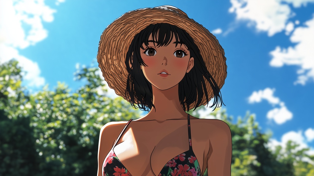 女性（麦わら帽子）