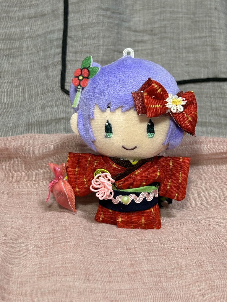 10センチサイズぬい浴衣【赤かすり✖︎紺】