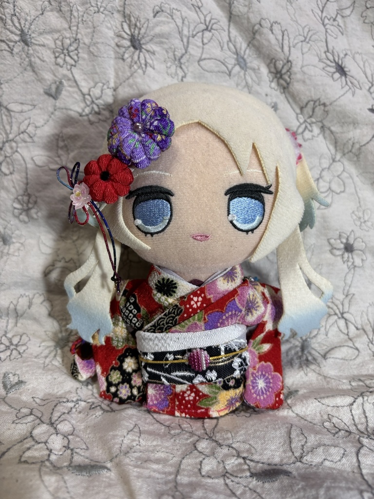 【12/15 21:00~】15cmぬい着物 赤x白黒