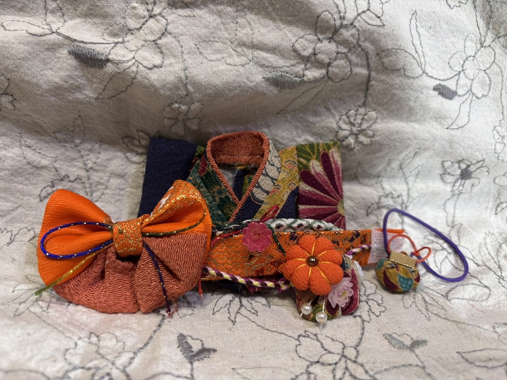 【12/16 21:00~】10cmぬい着物 紺×オレンジ