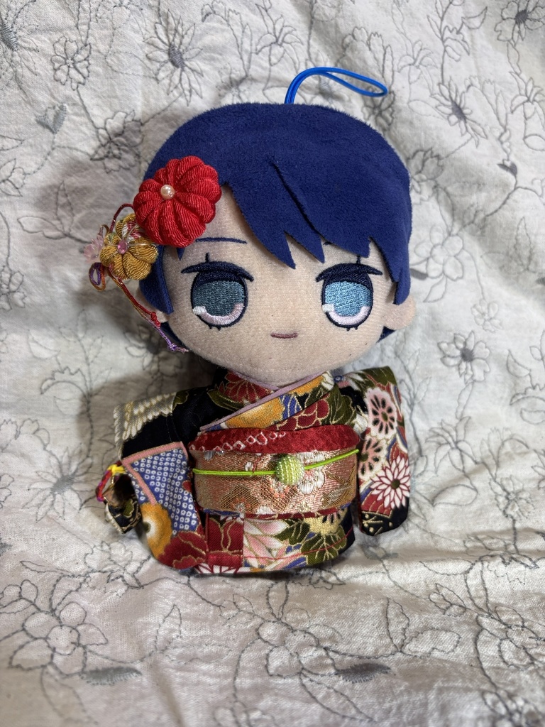 【12/15 21:00~】15cmぬい着物 黒x橙