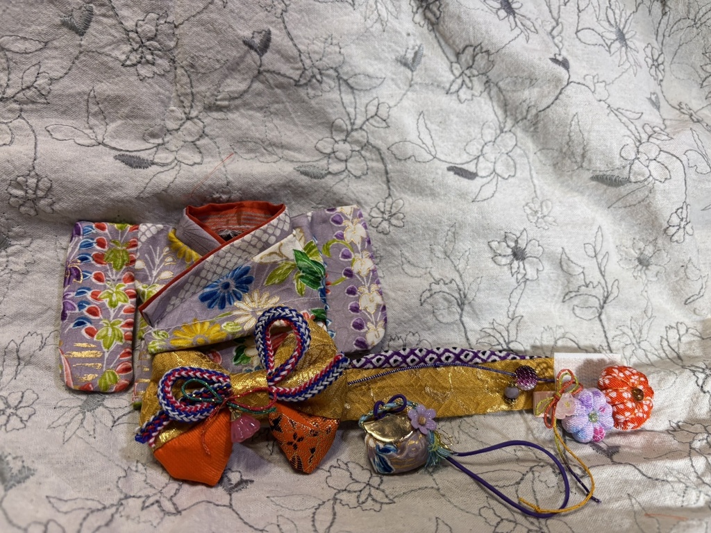 【12/15 21:00~】15cmぬい着物 薄紫x黄