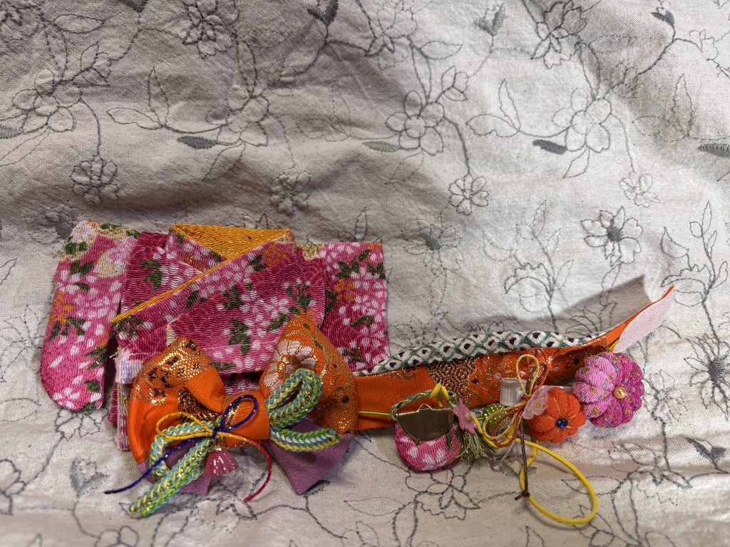 【12/15 21:00~】15cmぬい着物 ピンクxオレンジ