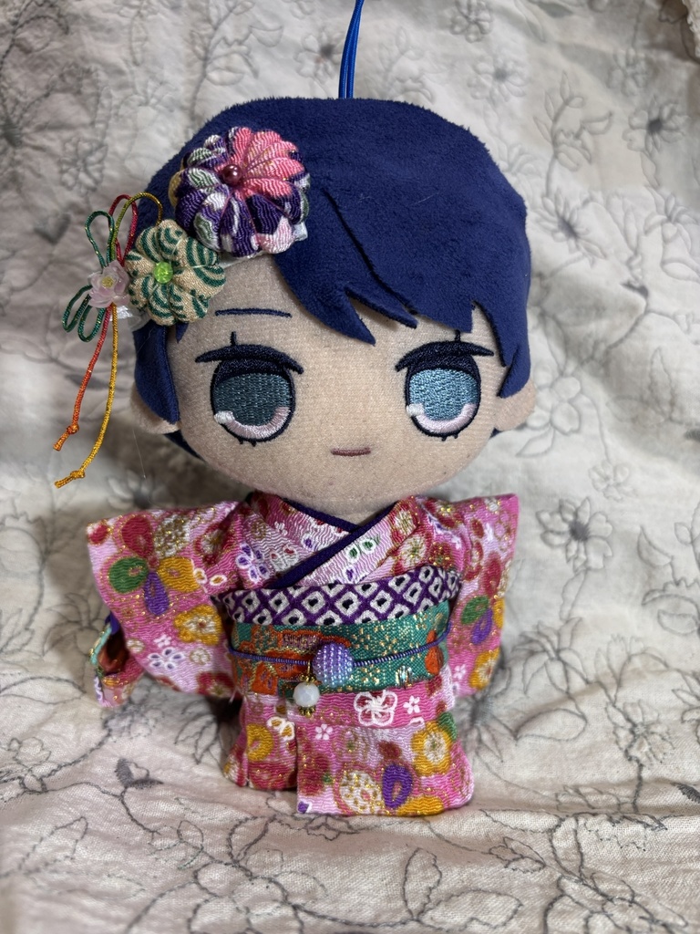 【12/15 21:00~】15cmぬい着物 ピンクx緑