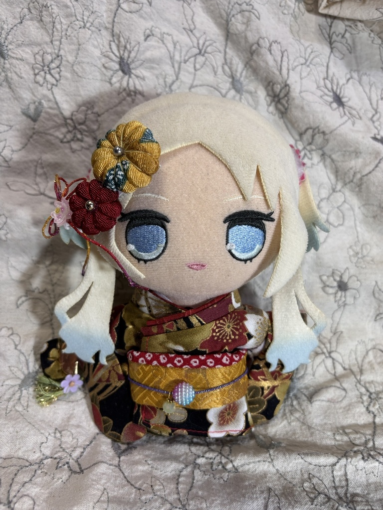 【12/15 21:00~】15cmぬい着物 黒金x金