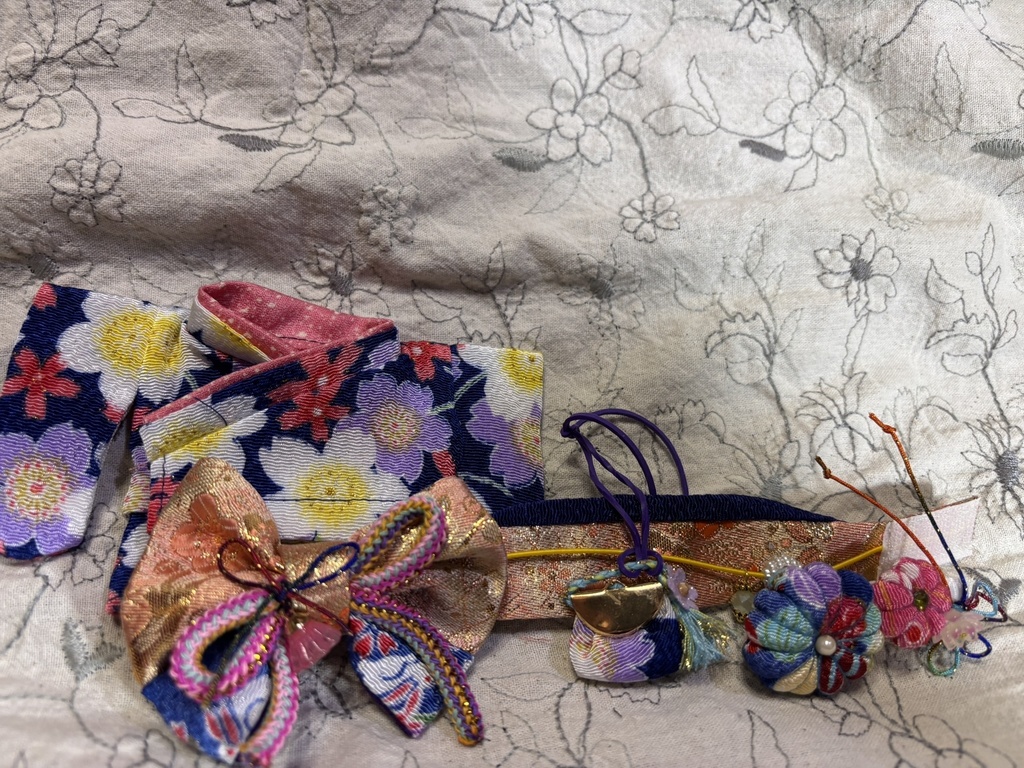 【12/15 21:00~】15cmぬい着物 青x橙