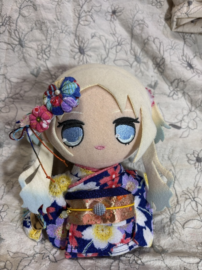 【12/15 21:00~】15cmぬい着物 青x橙