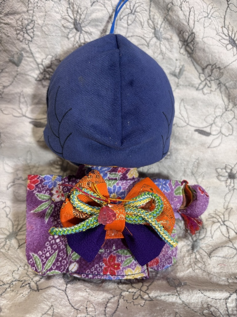 【12/15 21:00~】15cmぬい着物 紫xオレンジ