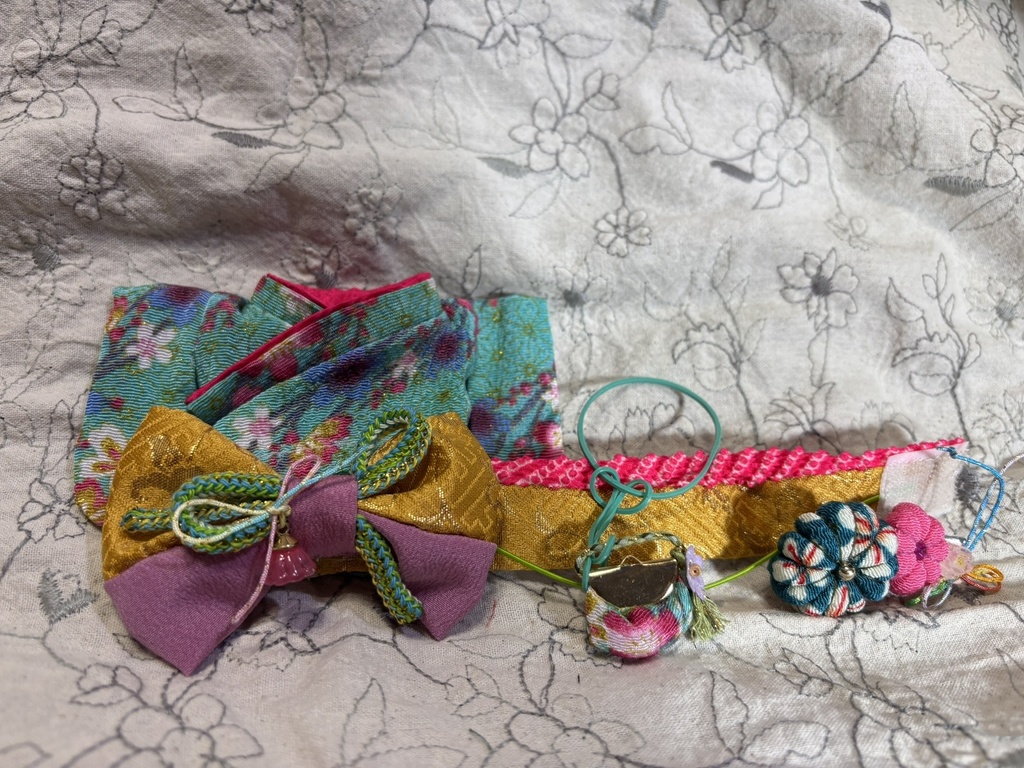 【12/15 21:00~】15cmぬい着物 緑x黄