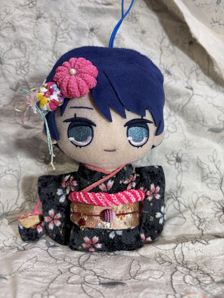 【12/15 21:00~】15cmぬい着物 黒x橙