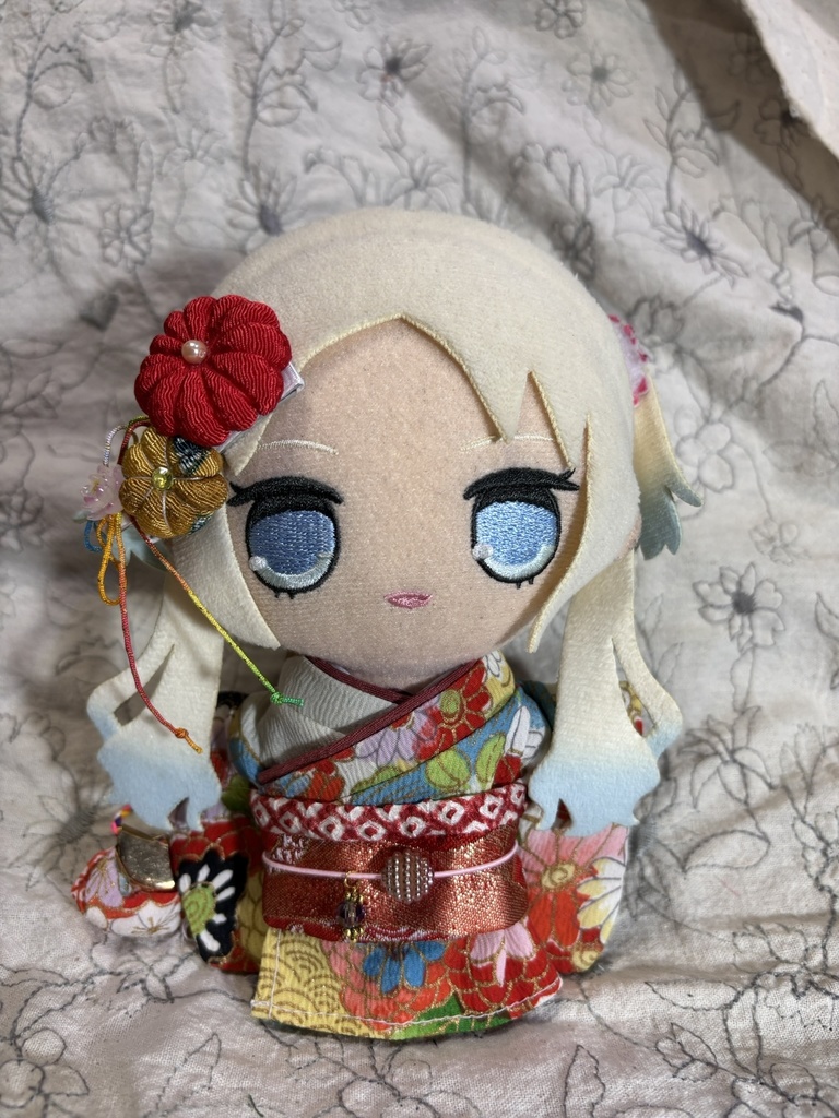 【12/15 21:00~】15cmぬい着物 白x赤