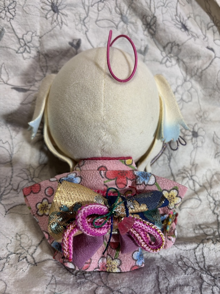 【12/15 21:00~】15cmぬい着物 ピンクx黒金