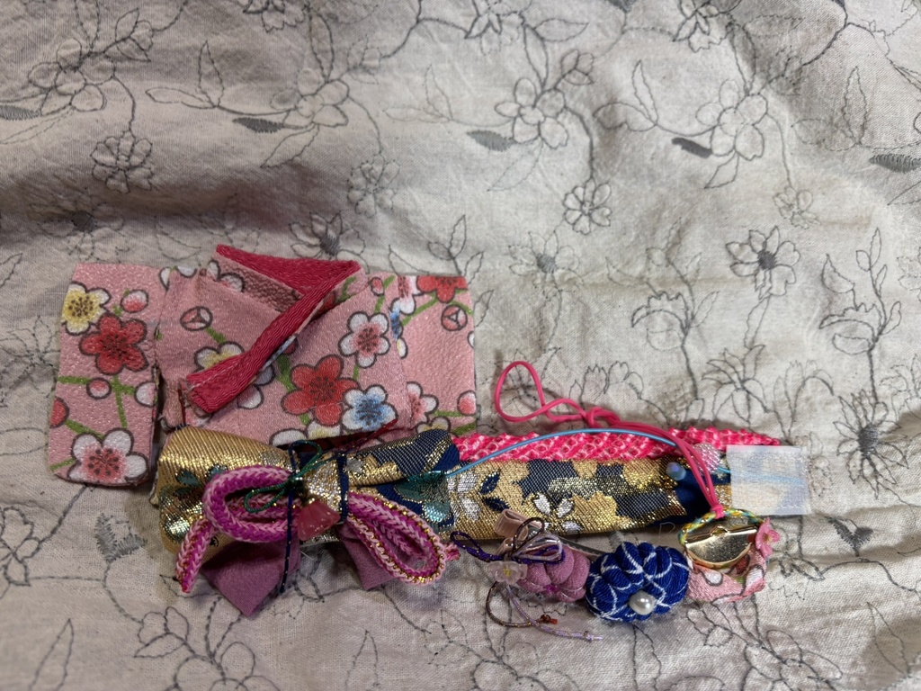 【12/15 21:00~】15cmぬい着物 ピンクx黒金