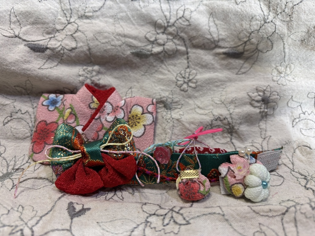 【12/16 21:00~】10cmぬい着物 ピンク×緑