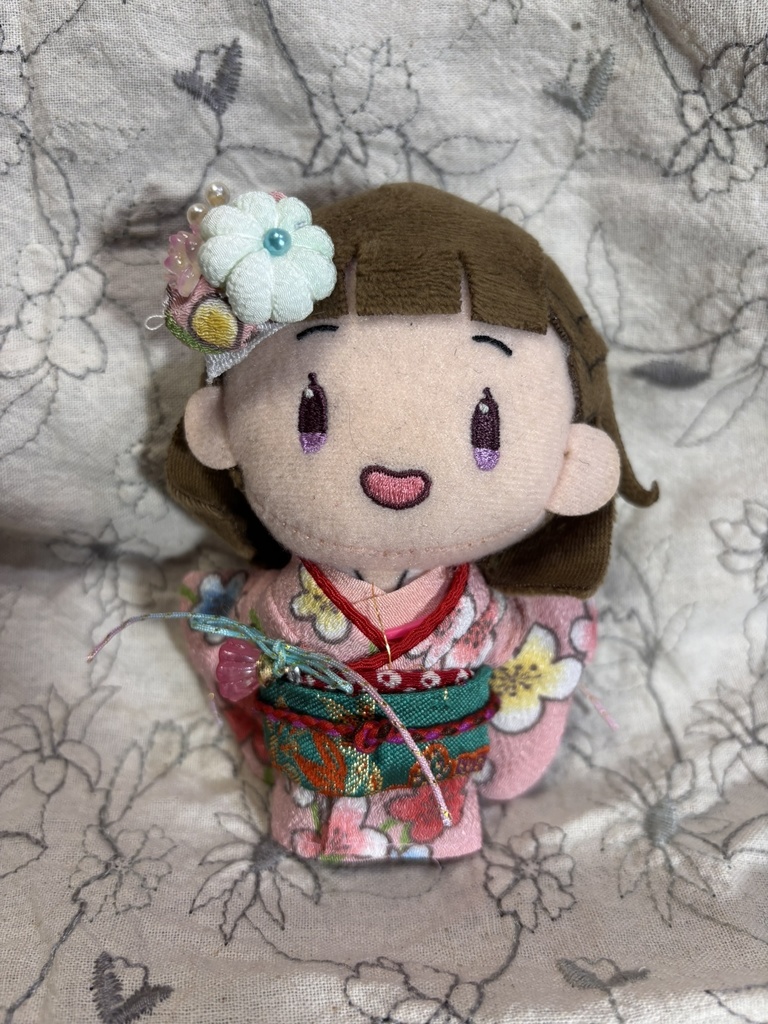 【12/16 21:00~】10cmぬい着物 ピンク×緑