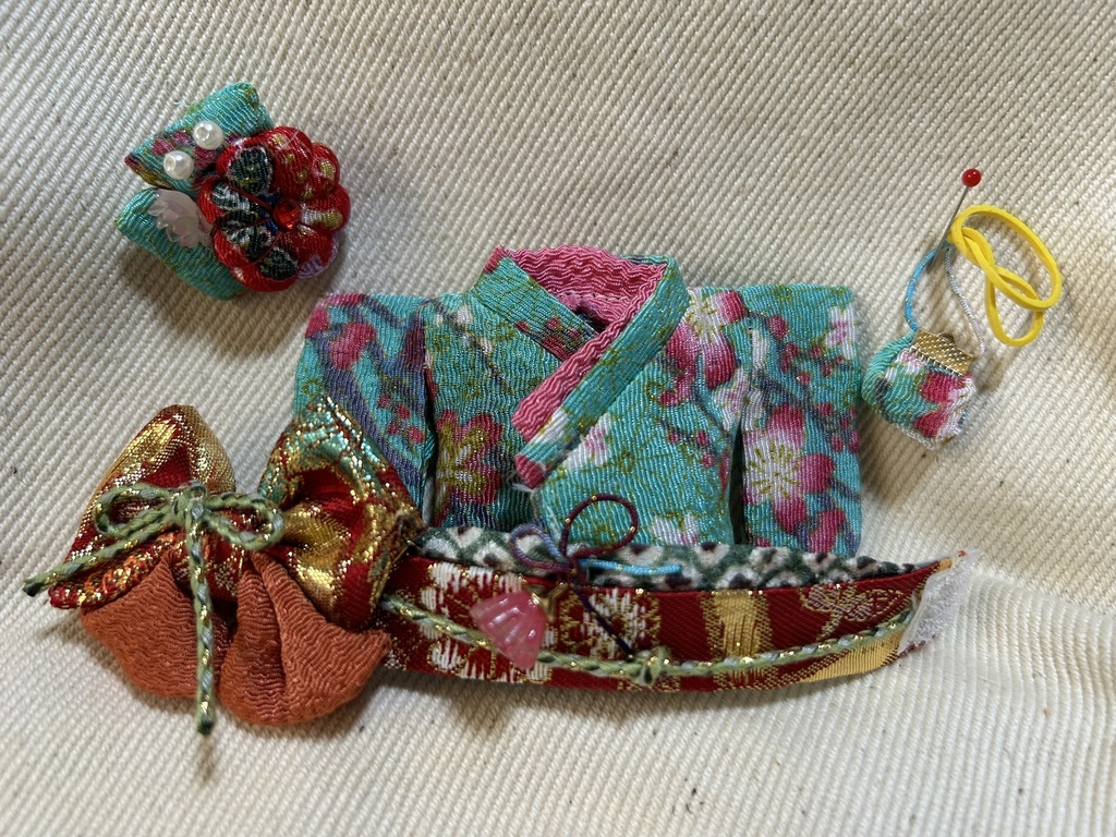 【12/24 21:00~】10cmぬい着物 緑×赤