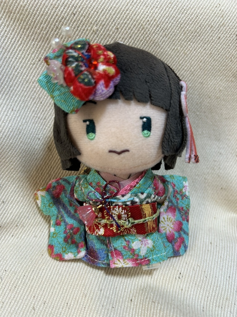 【12/24 21:00~】10cmぬい着物 緑×赤