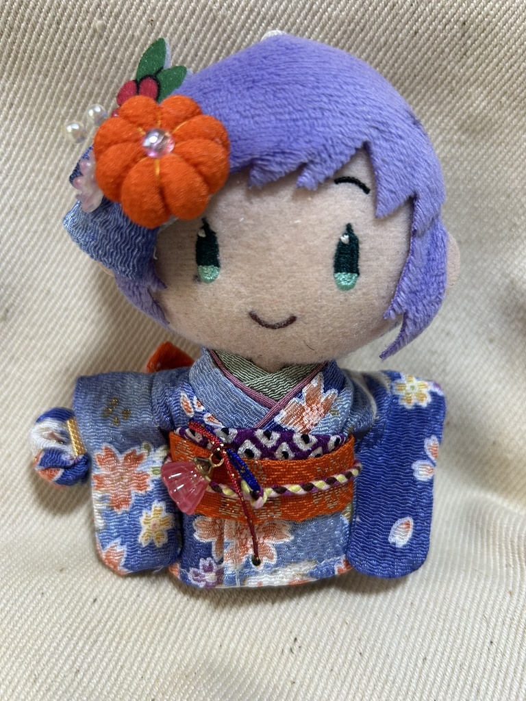 【12/24 21:00~】10cmぬい着物 青×オレンジ