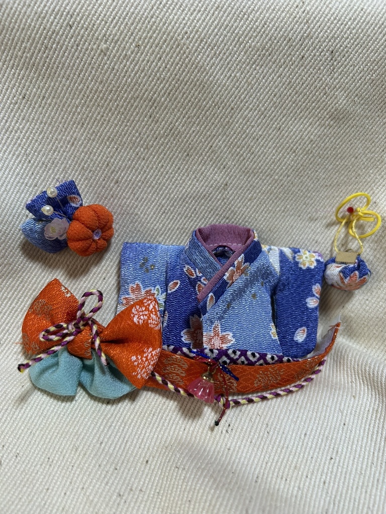 【12/24 21:00~】10cmぬい着物 青×オレンジ