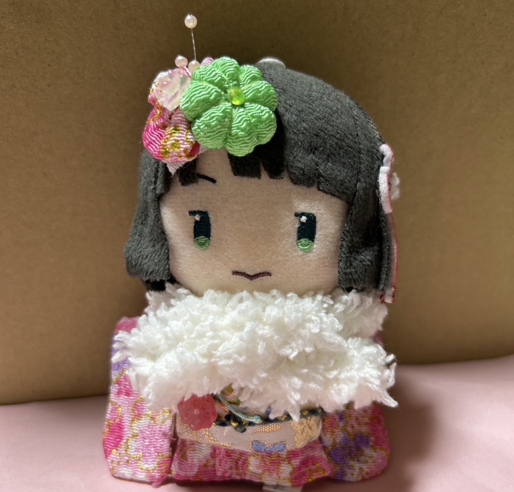 【12/24 21:00~】10cmぬい着物 赤黒×緑