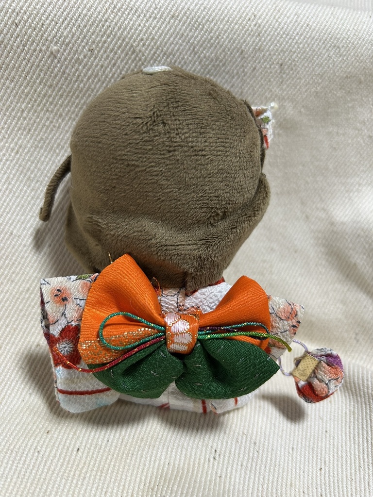 【12/24 21:00~】10cmぬい着物 白×オレンジ