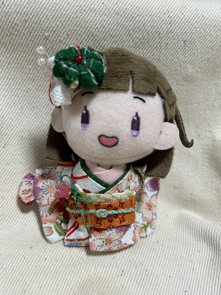 【12/24 21:00~】10cmぬい着物 白×オレンジ