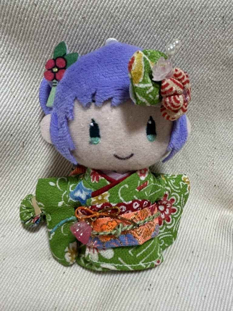 【12/24 21:00~】10cmぬい着物 緑×オレンジ