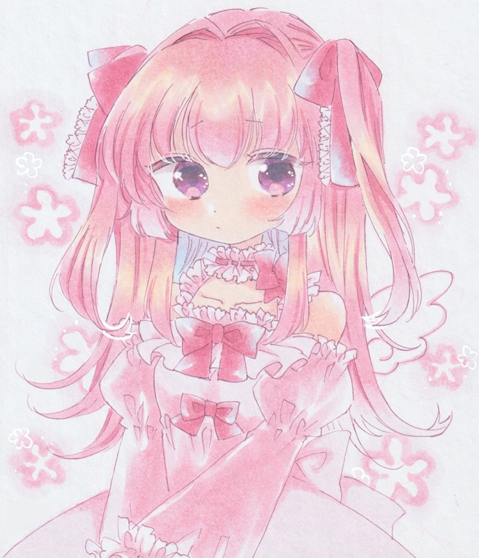 手描きイラストボード 創作の女の子 ももいろろりいた みにみにつうはん Booth