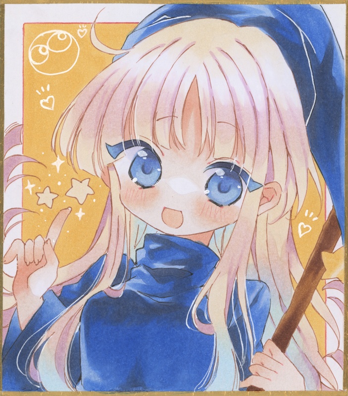 手描きイラスト小色紙＋ぷよぷよ＋ウィッチ