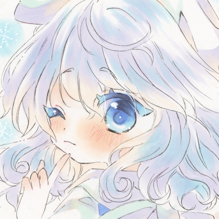 手描きイラスト原画＋東方＋レティ・ホワイトロック＋ハガキサイズ