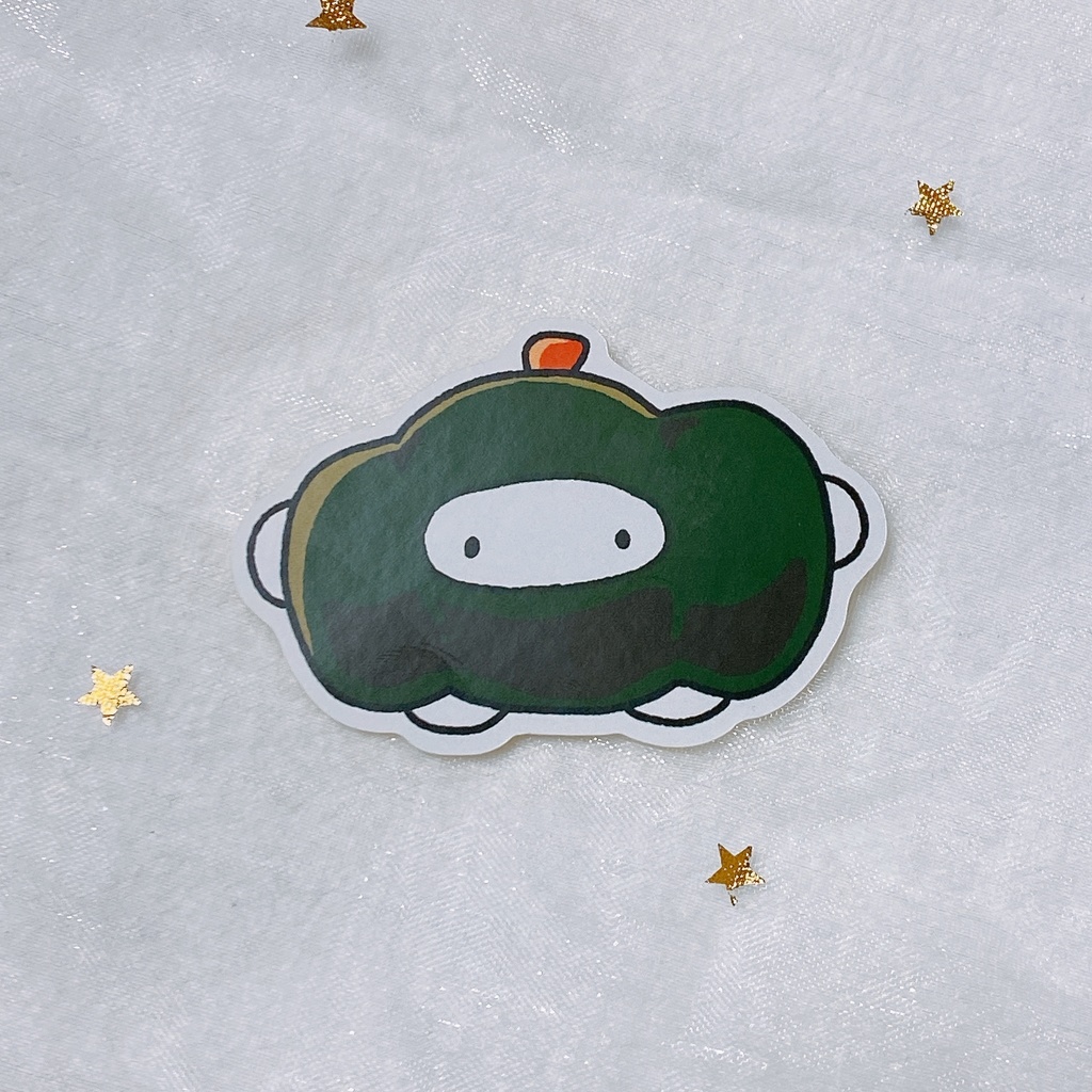 秋の味覚〜ずステッカー　一点を見つめるかぼちゃちゃん