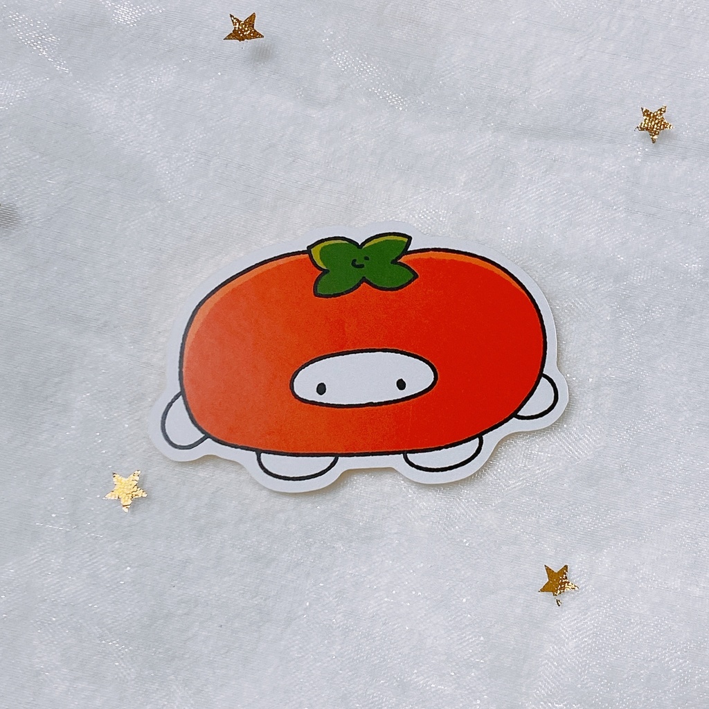 秋の味覚〜ずステッカー　放心のかきちゃん