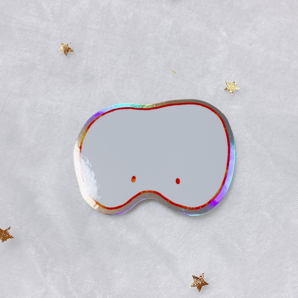 うにょもにょキラキラステッカー(赤もにょ)