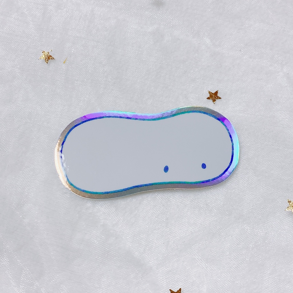 うにょもにょキラキラステッカー(青もにょ)