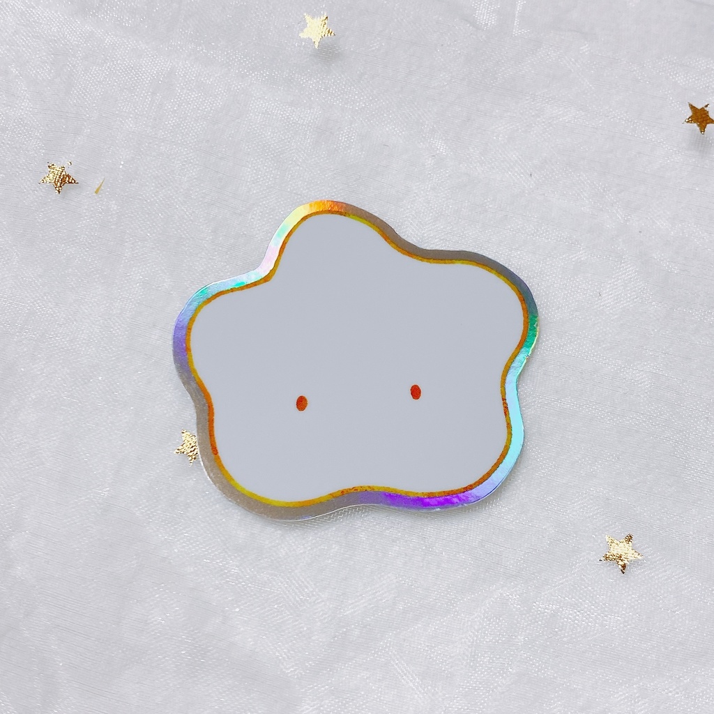 うにょもにょキラキラステッカー(黄もにょ)