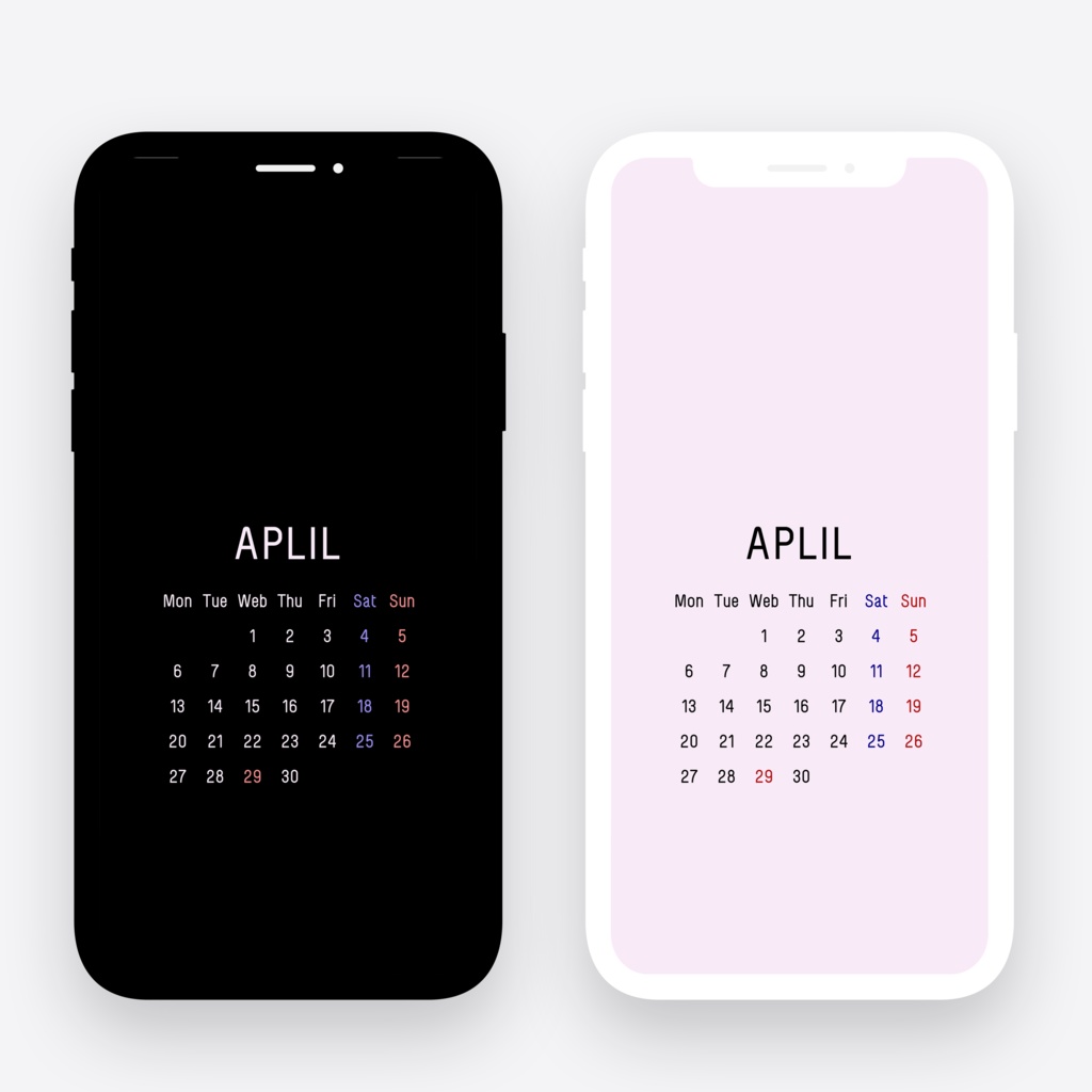 2020年4月カレンダー