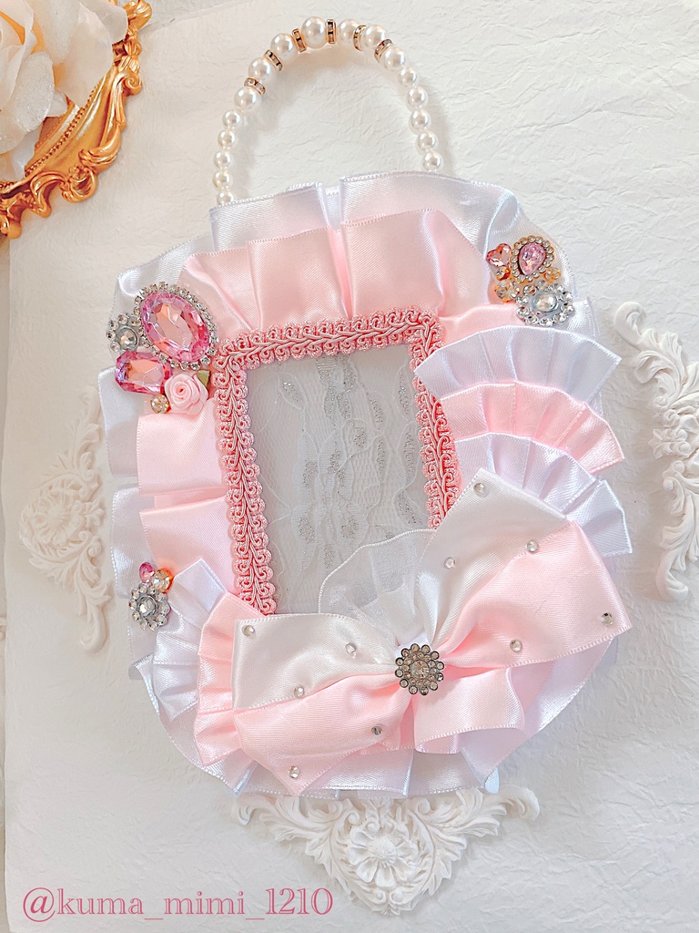 硬質ケース❤︎硬貨ケース❤︎トレカケース❤︎硬化ケース❤︎B8❤︎デコ❤︎ピンク ホワイト 白 ❤︎くまのみみ。🧸❤︎【No.203】❤︎