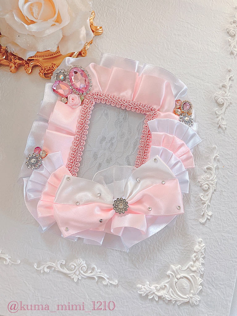 硬質ケース❤︎硬貨ケース❤︎トレカケース❤︎硬化ケース❤︎B8❤︎デコ❤︎ピンク ホワイト 白 ❤︎くまのみみ。🧸❤︎【No.203】❤︎