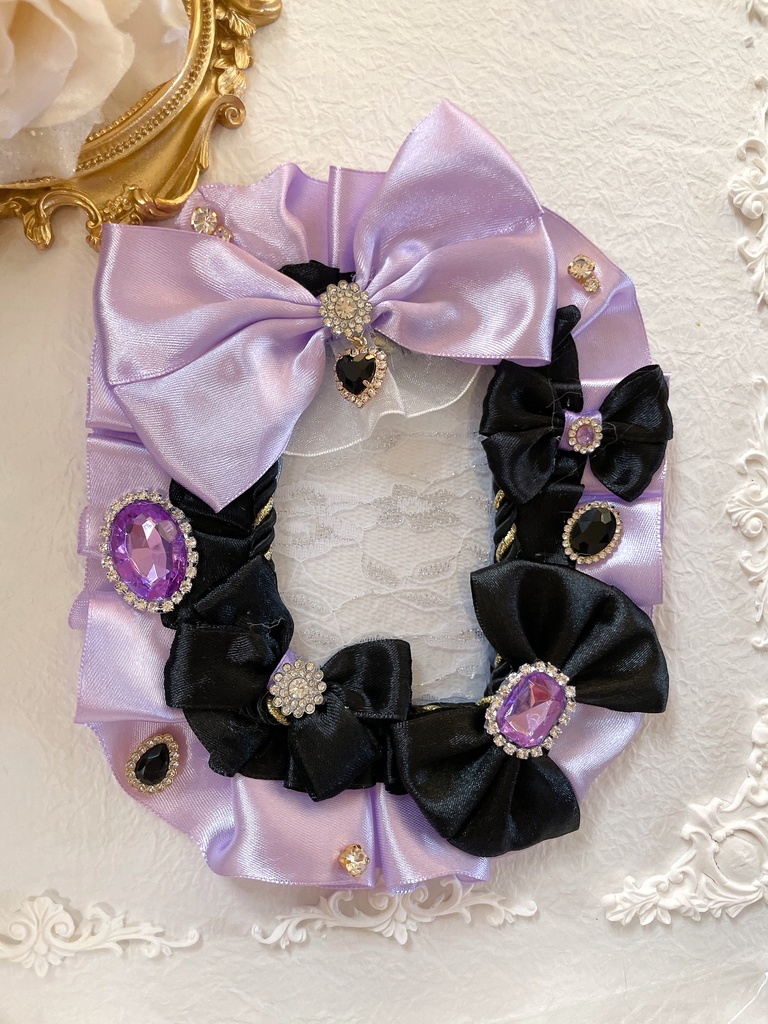 硬質ケース❤︎硬貨ケース❤︎トレカケース❤︎硬化ケース❤︎B8❤︎デコ❤︎ブラック 黒 パープル 紫❤︎くまのみみ。🧸❤︎【226】❤︎.*