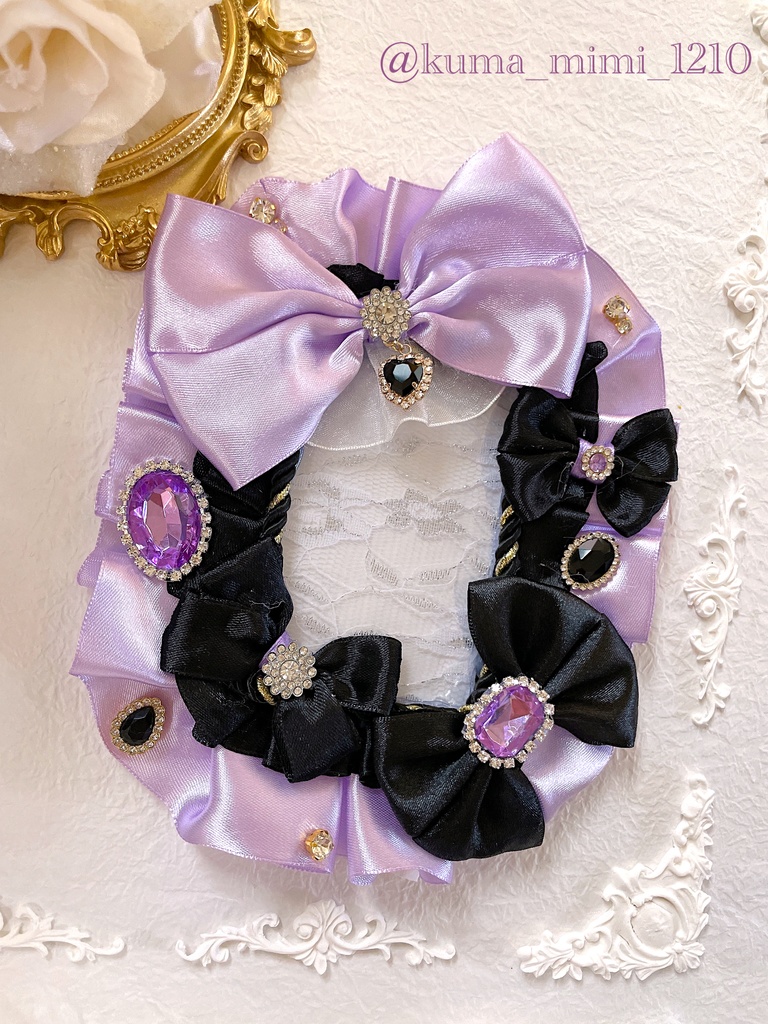 硬質ケース❤︎硬貨ケース❤︎トレカケース❤︎硬化ケース❤︎B8❤︎デコ❤︎ブラック 黒 パープル 紫❤︎くまのみみ。🧸❤︎【226】❤︎.*