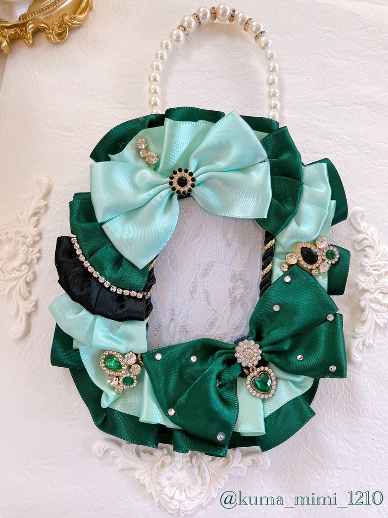 硬質ケース❤︎硬貨ケース❤︎トレカケース❤︎硬化ケース❤︎B8❤︎デコ❤︎ブロマイドケース❤︎くまのみみ。🧸グリーン❤︎【206】❤︎.*