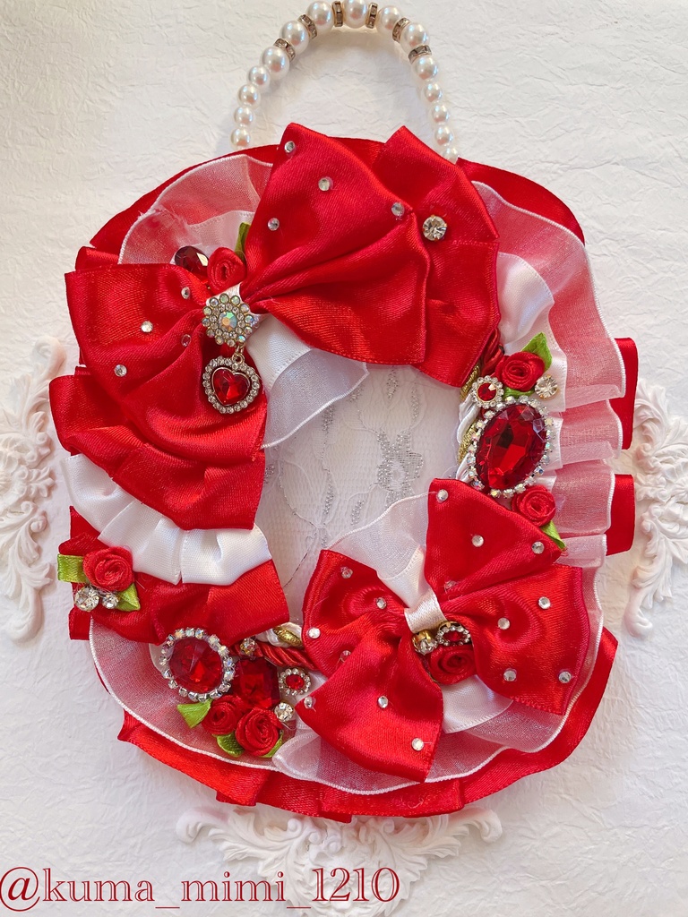 硬質ケース❤︎硬貨ケース❤︎トレカケース❤︎硬化ケース❤︎B8❤︎デコ❤︎くまのみみ。🧸ホワイト レッド 赤 白❤︎【133】❤︎.*硬質ケースデコ❤︎硬貨ケースデコ❤︎