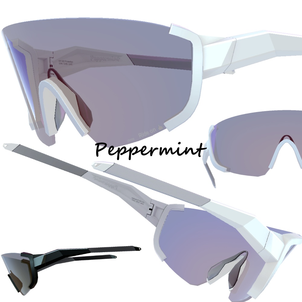 サイクリング用ギア 頭部3点+ビンディングシューズ 「Peppermint」