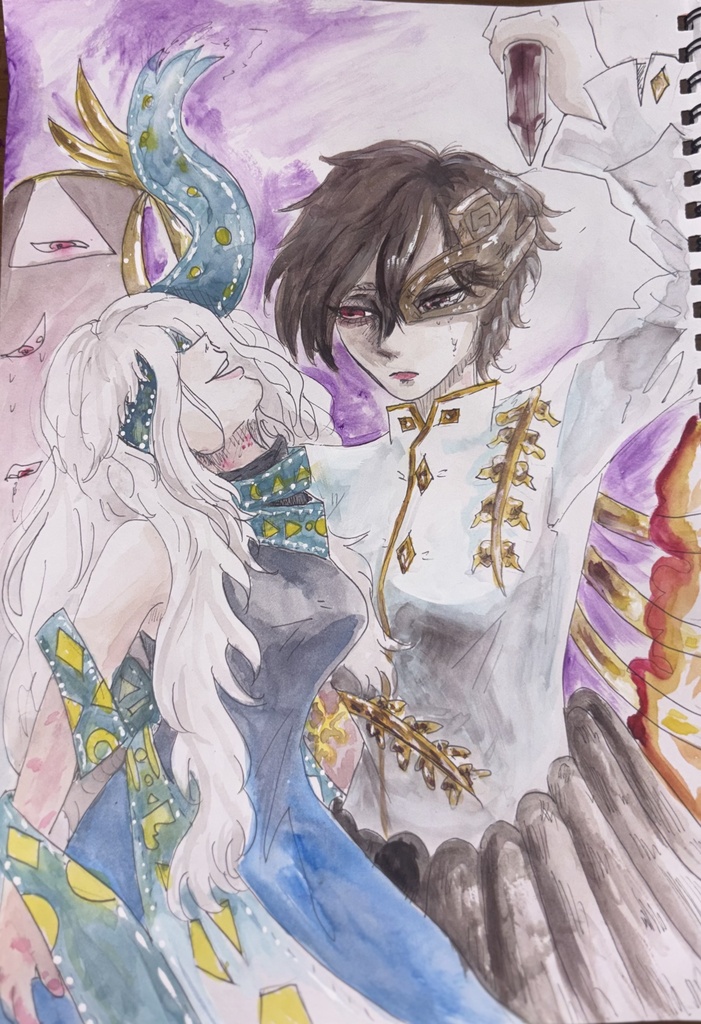ありユイ水彩絵画ー磐永阿梨夜＆ユイマン・浅間
