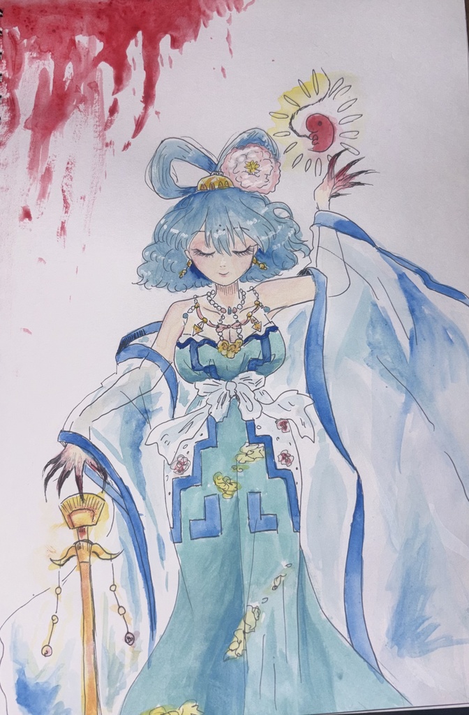 霍青娥の水彩絵画