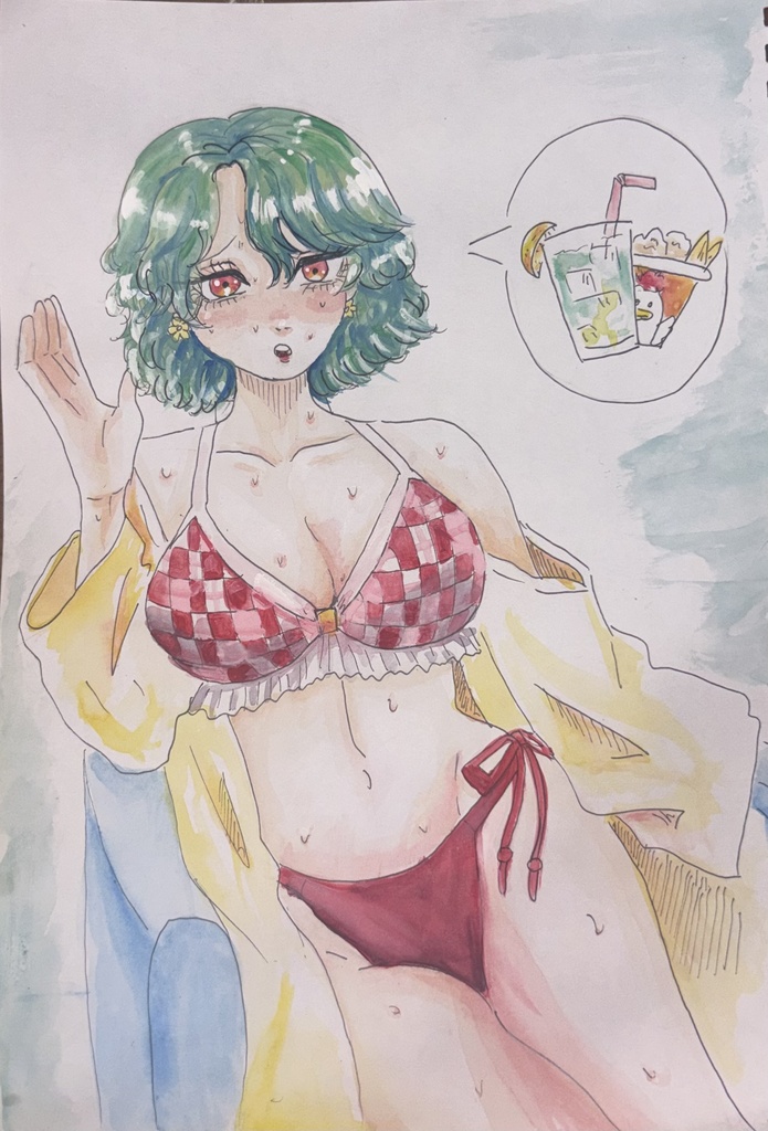 風見幽香の水彩絵画