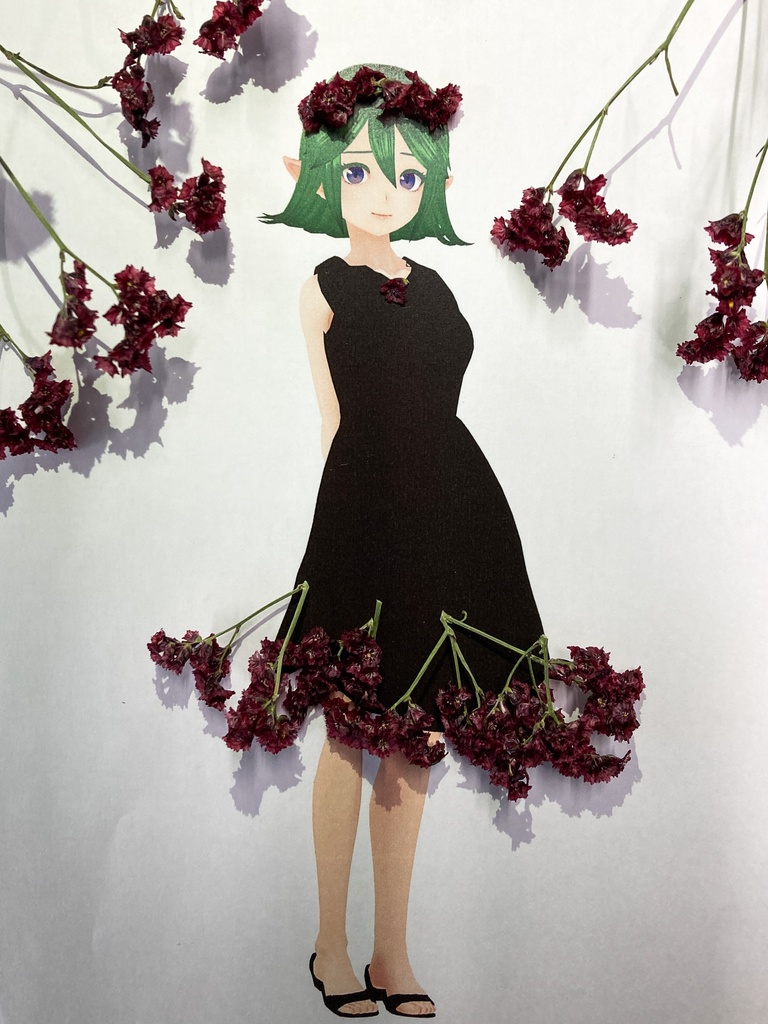 【無料配布】お花のドレスを作ろう!台紙