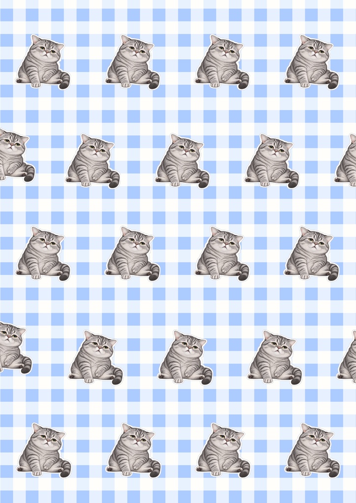 のんびり猫のデジタルペーパー|Chill Cat Digital Papers|5 Designs・A4 PDF
