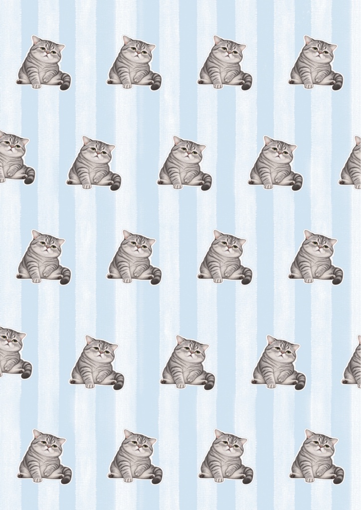 のんびり猫のデジタルペーパー|Chill Cat Digital Papers|5 Designs・A4 PDF